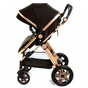 Pikkaboo - 3in1 Luxury Pram Stroller - Black Sitting position