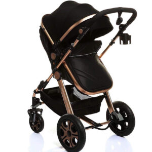 Pikkaboo - 3in1 Luxury Pram Stroller - Black Facing parent