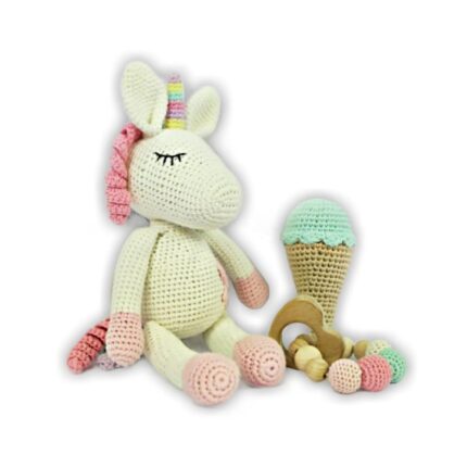 Pikkaboo - Snuggle & Play Crocheted Unicorn Set